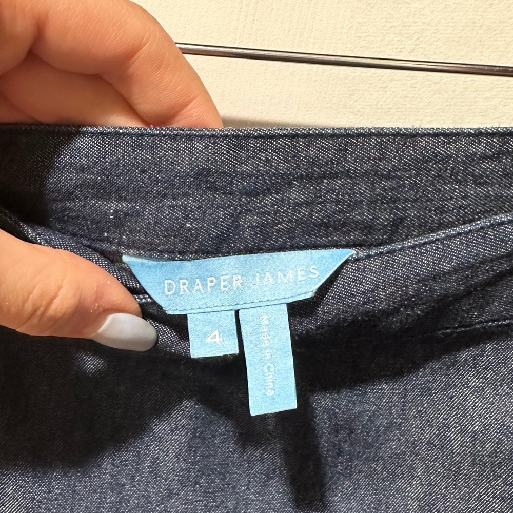 Draper James Ruffle Faux Wrap Chambray Skirt Nwot… - image 7